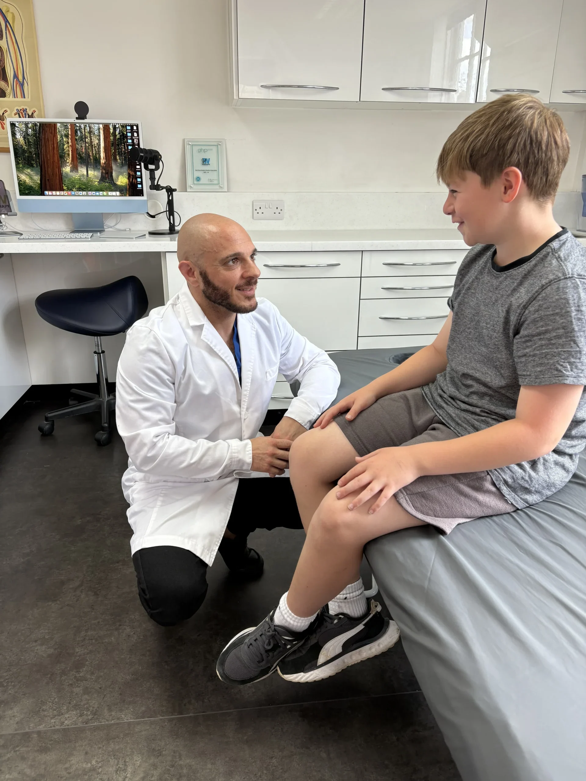 Philip with a child patient.